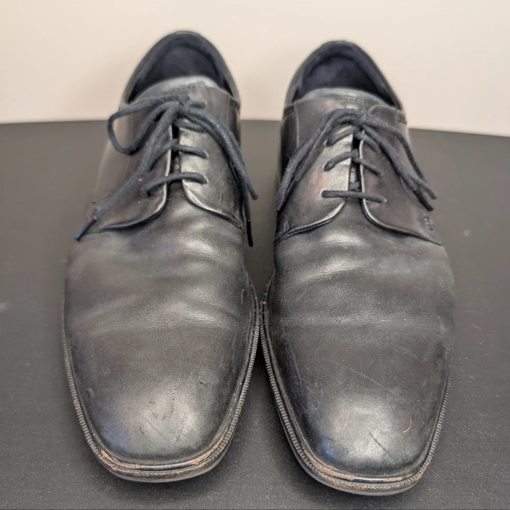 Ecco Citytray Derby Classic Leather Black Dress Shoes Men's EU‎ 43